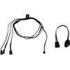 Alphacool Splitter D-RGB 3 x 3 pin JST male connector 60cm - black