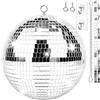 Sunshine smile Sfera da discoteca a specchio, 15 cm, da appendere, 15 cm, con mini specchio autoadesivo e gancio, autoadesiva, ideale per feste o DJ