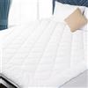 HOMTEC Coprimaterasso in cotone per materasso queen size imbottito imbottito per materasso trapuntato da 45,7 a 55,9 cm di profondità, per letto matrimoniale, imbottitura alternativa, silenziosa e