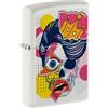 Zippo Accendino antivento, modello Mosaic Skull, bianco opaco con immagine a colori, ricaricabile, riutilizzabile, design antivento, confezione regalo, prodotto negli Stati Uniti