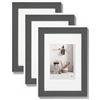 walther design Home HO015D3 - Cornice portafoto in legno, 10 x 15 cm, confezione da 3, grigio