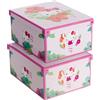 Lavatelli Set 2 Pezzi Scatole armadio in cartone, organizer per vestiti e biancheria, per cambio stagione, Hello Kitty 49x40xh24 cm