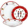 KASANOVA Set posto tavola 3 piatti Natale rosso (Soldatini)