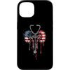 Paint Dripping Patriotic 4th of July US Custodia per iPhone 13 Dialisi Infermiera Tecnico Tech Bandiera Americana USA Drip Amante
