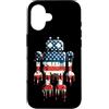 Paint Dripping Patriotic 4th of July US Custodia per iPhone 16 Robot Robotica Ingegnere Bandiera Americana USA Drip Graffiti