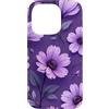 Floral Aesthetic Flower Botanical Gifts Custodia per iPhone 14 Pro Fiori viola scuro fiori floreali foglie