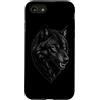 Wolf Wildlife Forest Mountains Outdoor G Custodia per iPhone SE (2020) / 7/8 Testa di lupo nero predatore lupo fauna selvatica natura arte animale