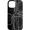 Monochrome Data Grid Custodia per iPhone 15 White Circuit Scheda Madre Gamer Tech Grafica Estetica