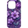 Floral Aesthetic Flower Botanical Gifts Custodia per iPhone 14 Pro Fiori Floreali Viola Scuro Foglie