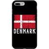 Scandinavian Flag Heritage Apparel & Gif Custodia per iPhone 7 Plus/8 Plus Bandiera danese Distressed Patriotic Dane Uomini Donne Bambini Danimarca