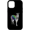 Zebra Prints Apparel Custodia per iPhone 12/12 Pro Bella Zebra Colorful Rainbow Stripes Wildlife Safari Art