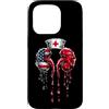 Paint Dripping Patriotic 4th of July US Custodia per iPhone 15 Pro Dialisi Infermiera Tecnico Tech Bandiera Americana USA Drip Amante