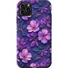 Floral Aesthetic Flower Botanical Gifts Custodia per iPhone 11 Pro Max Viola Fiori Fiori Floreali Viola Scuro Lilla