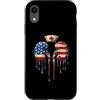 Paint Dripping Patriotic 4th of July US Custodia per iPhone XR Dialisi Infermiera Tecnico Tech Bandiera Americana USA Drip Amante
