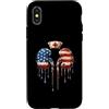 Paint Dripping Patriotic 4th of July US Custodia per iPhone X/XS Dialisi Infermiera Tecnico Tech Bandiera Americana USA Drip Amante