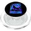 Airbrush Revival Co. Aerografo anni '90, lupo ululante luna, design cosmico retrò PopSockets PopGrip per MagSafe