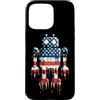 Paint Dripping Patriotic 4th of July US Custodia per iPhone 15 Pro Max Robot Robotica Ingegnere Bandiera Americana USA Drip Graffiti