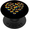 LGBTQ Broken Heart Designs Cuore spezzato LGBT arcobaleno bandiera cuori crepacuore cuore spezzato PopSockets PopGrip Adesivo