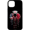 Paint Dripping Patriotic 4th of July US Custodia per iPhone 15 Plus Dialisi Infermiera Tecnico Tech Bandiera Americana USA Drip Amante