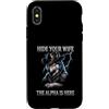 Alpha Wolf Sigma Moon Greek Alpha Wolf S Custodia per iPhone X/XS Nascondi tua moglie The Alpha is Here Wolf Maschio Werwolf Meme