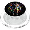 Jeff Hobrath Cosmic Explorer Splatter Art Colorful Astronauta Space Design PopSockets PopGrip per MagSafe