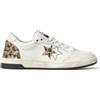 2STAR SNEAKER WEEK STAR IN PELLE BIANCA CON DETTAGLI GLITTER LEOPARDATI ED EFFETTO USED