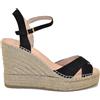 MACARENA ALBA25 ESPADRILLES SANDALO CON TACCO ANTE NEGRO