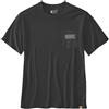 CARHARTT T-shirt leggera relaxed fit con taschino e grafica calligrafata BLACK