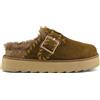 COLORS OF CALIFORNIA PLATFORM SABOT IN PELLE SCAMOSCIATA COGNAC