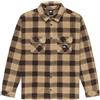 QUIKSILVER BERING STRAIT CHECK SHIRT MAGLIA A QUADRI DA UOMO BEIGE E MARRONE IN PILE