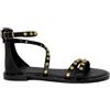 DICIOTTOPIU SANDALO CON CINTURINO IN VERA PELLE NERO CON BORCHIE