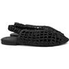 SHADDY Ballerina slingback donna rafia intrecciata pelle NERA