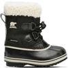SOREL STIVALI DA NEVE IN NYLON IMPERMEABILI YOOT PAC DA BAMBINO BLACK