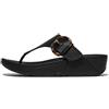 FIT FLOP LULU CRYSTAL SANDALI INFRADITO IN PELLE CON FIBIA REGOLABILE BLACK