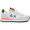 SUN 68 SNEAKER TOM FLUO IN NYLON E SUEDE BIANCA
