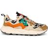 FLOWER MOUNTAIN YAMANO 3 WMN Sneakers in suede nylon camo zucca yellow orange