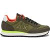 SUN 68 SNEAKER TOM FLUO IN NYLON E SUEDE MILITARE