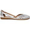 FRAU Ballerina ragnetto in pelle argento laminato