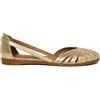 FRAU Ballerina ragnetto in pelle platino laminato