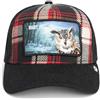 GOORIN BROS BASEBALL CAP CABIN FEVER PLAID NERO ROSSO GUFO