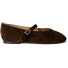 INUOVO BALLERINA IN CAMOSCIO DARK BROWN CON LACCETTO
