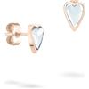 LIEBESKIND BERLIN donna orecchini con Glasherz in acciaio inossidabile - zeitlos, modern e alltagstauglich - idea regalo - Oro rosa