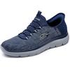 Skechers, Summits Key Pace, Scarpe Sportive Slip-in da Uomo, Navy, 7 Wide