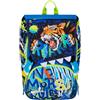 SJ GANG STYLE JAM GANG Zaino Blu, Estensibile tramite Zip, Con Flip System, 3 pattine con grafiche, Scuola Elementare e media, Per bambini, Scuola e tempo libero