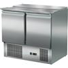 Ristoattrezzature Modello: 104530022397022,Banco frigo saladette con piano in acciaio inox 2 porte 90x70x87h cm 2 GN1/1 + 2 GN1/4