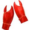 WATIIFUFU Guanti Artigli a Forma di Chela di Granchio in Lattice Rosso per Halloween e Performance Teatrali, Indossabili, 1 Paio per Costume Cosplay