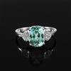Anello Con Gemma Girella Spinello Verde AAA 9x7 MM In Argento 925