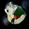 OPAL EMPIRE Ethiopian Opal Gemma Nera Black Fire Opal Grezza Naturale 8 Ct 18x11 mm