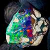 OPAL EMPIRE Opale Naturale Fire, Opale Nero Grezzo Etiopia 11 Ct 20x14 mm Gemma