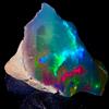 OPAL EMPIRE Opale Etiope Nero Grezzo Fire, Pietra Naturale 8.5 Ct 22x17 mm